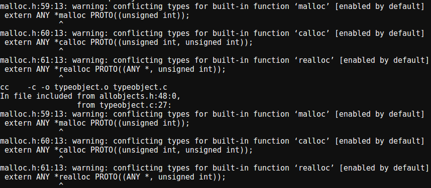 Long list of malloc, calloc and realloc errors. Check the build log below for the full thing.