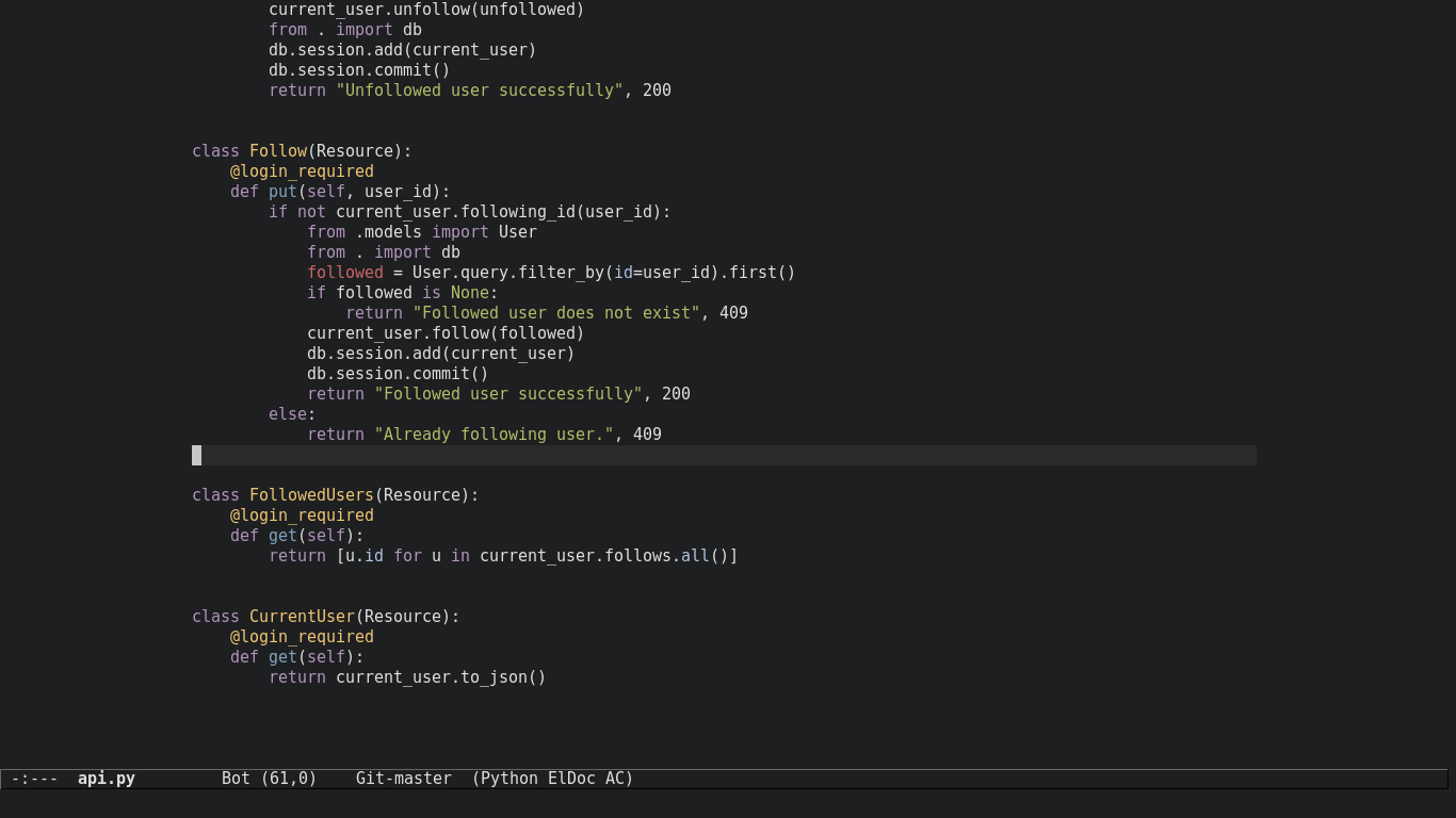 Emacs python