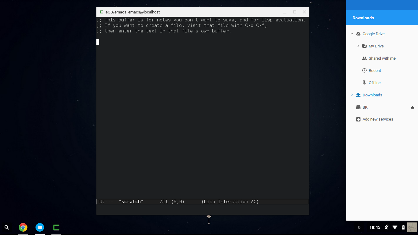 window emacs