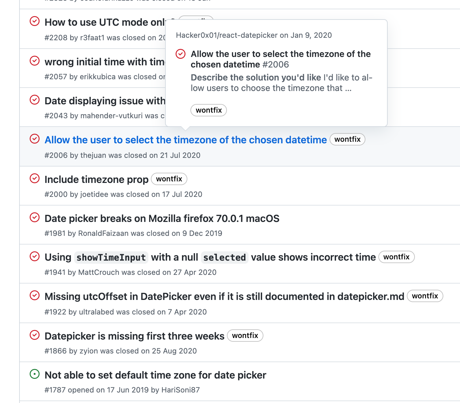 Many, many issues in GitHub with titles describing issues with setting timezones with React Datepicker